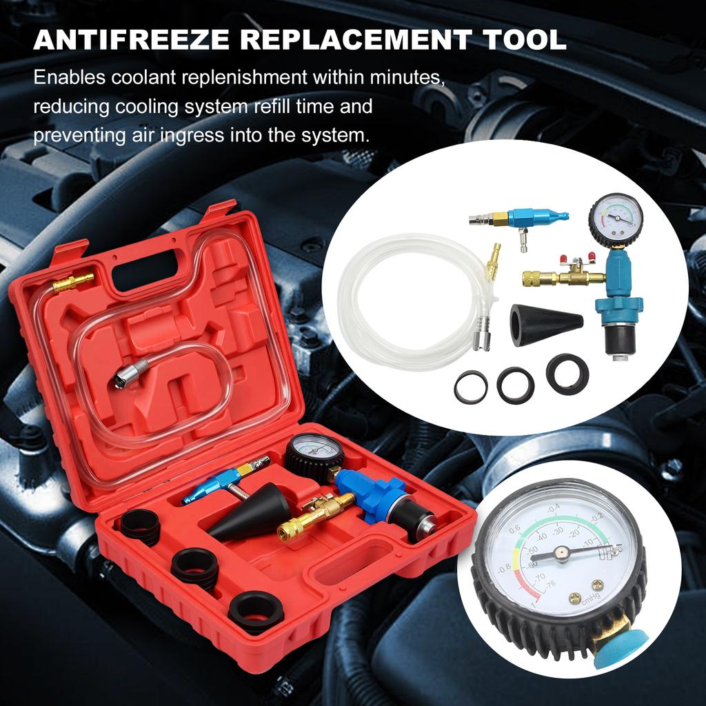 Radiator Cooling System Vacuum Purge Coolant Refill Tool Kit Coolant Refilling Kit Coolant Refill Kit for Car Van SUV Truck