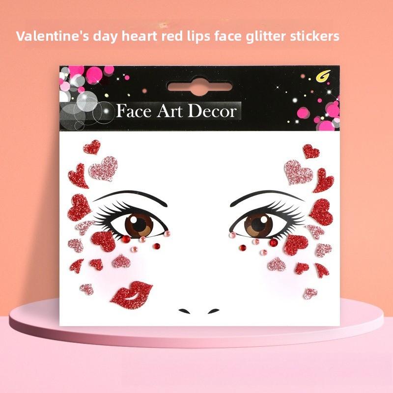 Halloween Christmas Diamond Animal Face Stickers Festival Party Stage Makeup Role Play Sparkling Diamond Mask Stickers