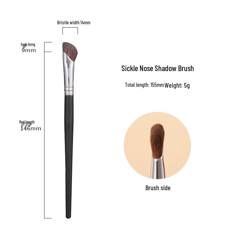 Hundred-Year-Old Goat Sickle Contour Brush: High-Quality Pony Hair Blending Tool for Makeup.