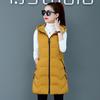 Autunno Inverno Donna Tinta Unita Cappuccio Caldo Imbottito Gilet Lungo Taglie Forti Giacca in Cotone Femminile Colore Caramella Gilet Casual