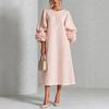 Abito Midi Floreale 3D a Girocollo Autunno 2026 da Donna