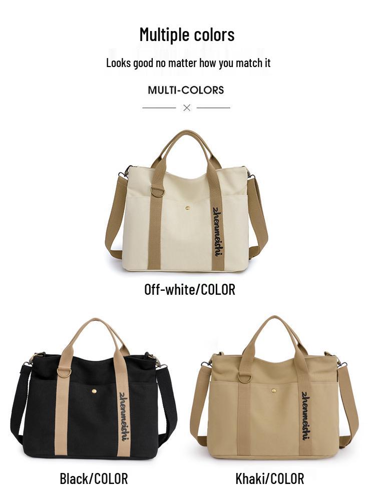 New Canvas Women's Tote: Simple, Trendy, Large-Capacity Crossbody Handbag