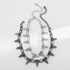 Personalized Street Shot Hip-hop Style Rivet Black Chain Necklace Trendy Men And Women Punk Exaggerated Clavicle Chain