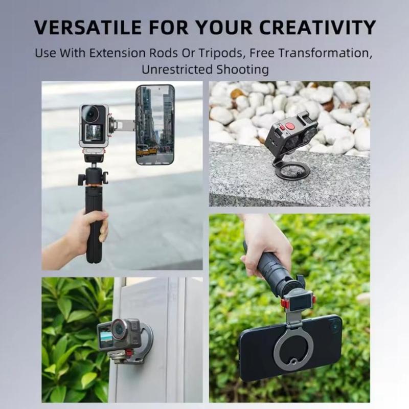 Aluminum Alloy Action Camera Bracket Featuring Bidirectional Suction Effortless Setups for Outdoor Sports and Adventure