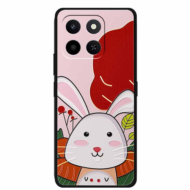 3D Lovely Phone Case For Honor X6C X 6C X6 C 6 C Soft Silicone TPU Protector For Huawei HonorX6C Relief Florals Shell Funda Capa
