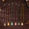 Fashion, Simple and Colorful Love Tarot Card Pendant Necklace for Women In Europe and America