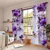 2 Pcs Butterfly Orchid Print Curtains,suitable for Bedroom,living Room Kitchen Decoration,home Decoration,window Decoration