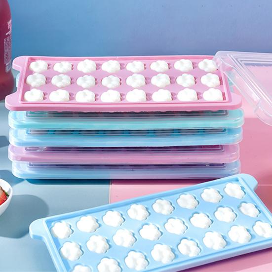 Ice Cube Mold 36 Grids Stackable Silicone Cat Paw Print Ice Cube Chocolate Soap Candle Tray Mold with Cover for Home