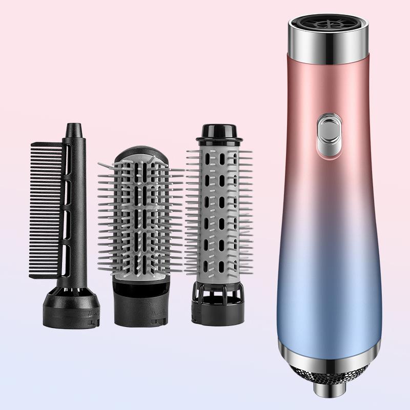 3-in-1 Haartrockner Tragbarer Kamm Ionischer Haarstreckbürste Heißluft Locken für Haarroller Föhn Schnelltrocknender Haarwickler Lockenwickler