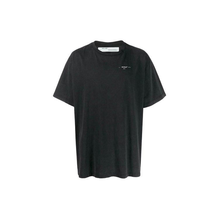 OFF WHITE Übergroßes T-Shirt mit abstrakten Pfeil-Stickerei OMAA038F191850111001