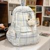 Schultasche Schultasche Mittelschule Mädchen Japanisch ins Retro Karomuster Studenten Einfach und vielseitig Koreanische Version High School Rucksack Damen