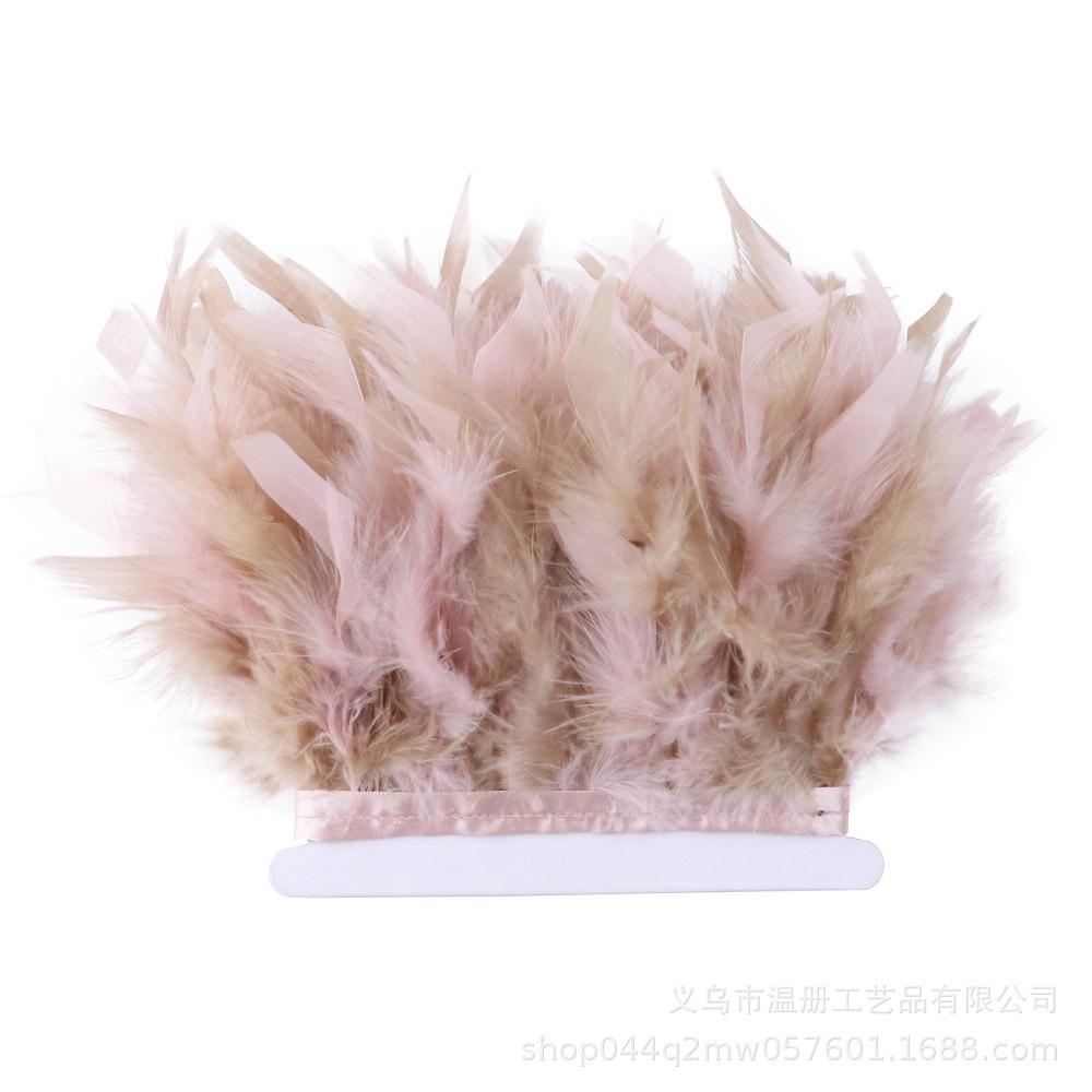 Two-Color Mixed-Color Fire Piece Cloth Edge 10-15Cm Barbie Doll Diy Material Color Turkey Feather Cloth Tape