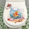 Cute Cartoon Marine Life Toilet Sticker PVC Sticker Toilet Wall Sticker DIY Self-adhesive Waterproof Bathroom Decoration