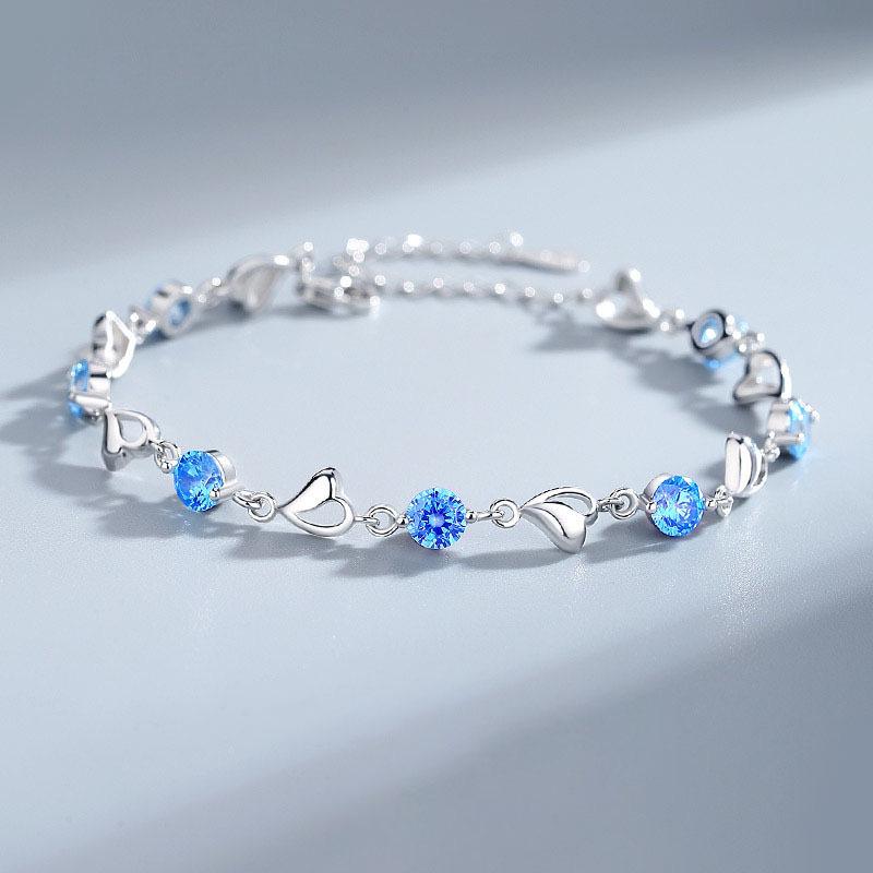 Bracelet Cœur Zircon pour Femme - Style Japonais et Coréen, Design Luxe Léger, Cadeau Parfait pour Meilleure Amie
