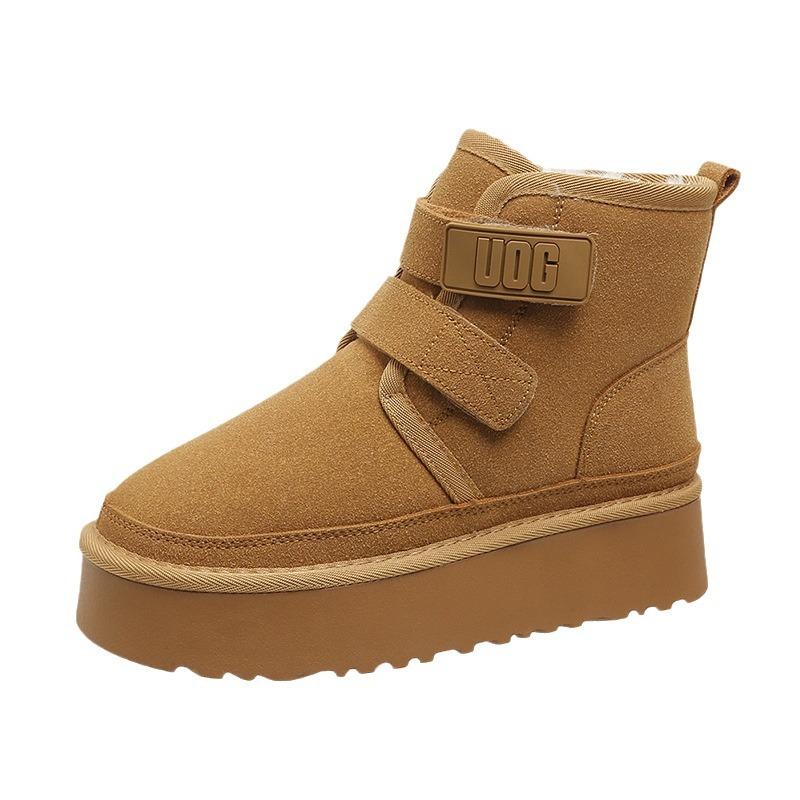 Snow boots women's autumn new thick-soled velvet thickened warm Velcro cotton shoes women's wholesale