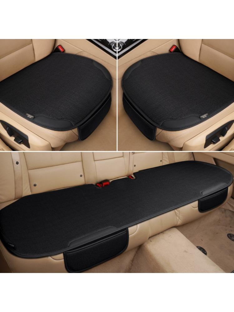 Auto Atmungsaktiver Leinen Sitzbezug Vier Jahreszeiten Universal Vordersitzschoner Kissen Autositz Schutzbezüge für PKW Innenraum