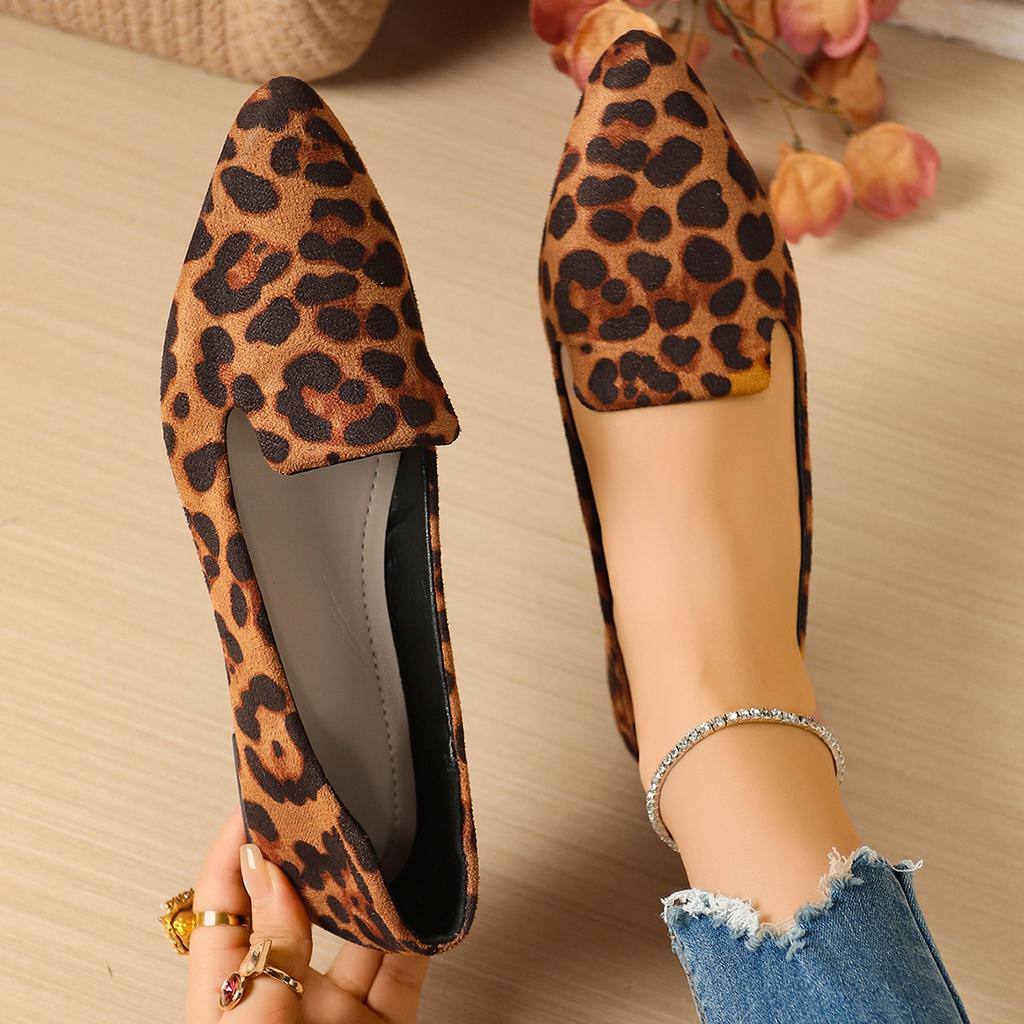Fashion Elegant Casual Leopard Print Wear-Resistant Single Shoes for Women Spring and Autumn New Fashionable Lightweight Comfortable