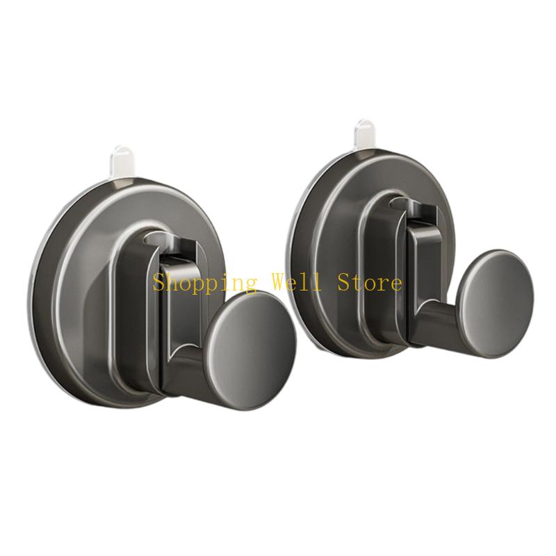 KX4B Space Saving Aluminum Suction Hooks 2 Pack Shower Door Hanger Waterproof Design