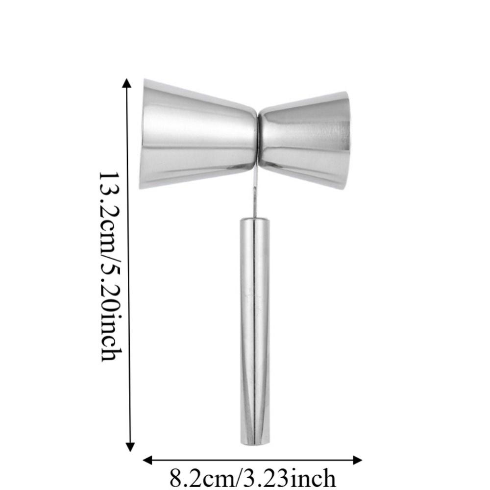 304 Stainless Steel Cocktail Jigger with Handle Double Headed Japanese Measuring Cup Anti-Spill Rust-proof Bar Measure Tools