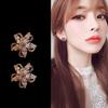 925 Silver Needle Korean Fashion Crystal Flower Earrings For Women Jewelry Trending New Luxury Zircon Flowers Stud Earrings