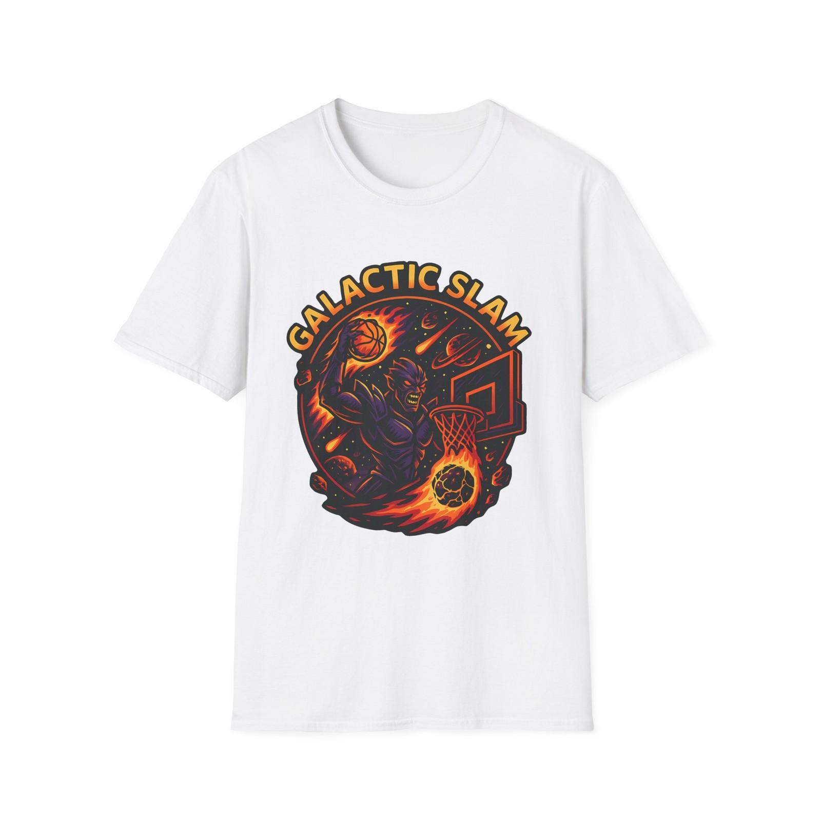 Unisex Softstyle T-Shirt Mens Womens Tees Top Alien Space Dunk Cosmic Slam Planets Meteor Basketball 3XL
