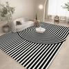 Covor Abstract Linii Geometrice Alb Negru Decor Canapea Sufragerie Covoraș Masă Bucătărie Cameră de Relaxare Covoraș Podea Antiderapant Halloween