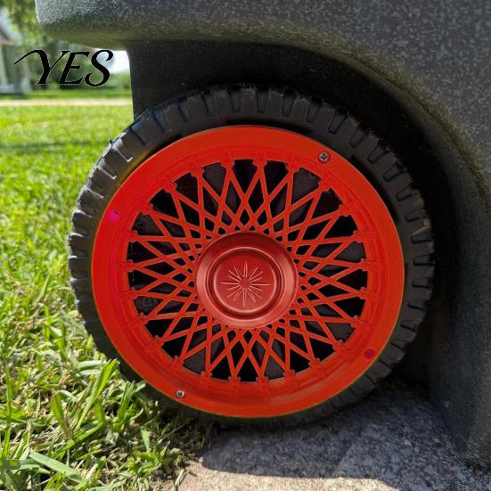 Outdoor Trash Can Accessories Rim Cover, Modern Decorative Wheel Spider-Spoke Residential Upgrades Style Accessory for Standard Garbage Bin