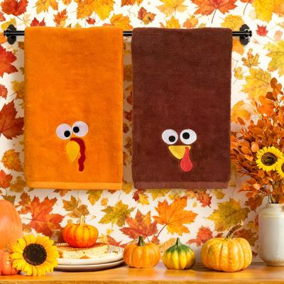Thanksgiving Truthahn Handtuch Handtuch Saugfähig Badezimmer Küche Bestickter Truthahn Handtuch für Zuhause Bauernhaus Thanksgiving