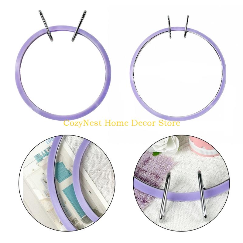 92MF 1 Set Embroidery Hoop Plastic Embroidery Frame Adjustable Crosses Stitching Hoop Craft Supplies For Hobbyists