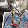 Elegant Resin Fish Pendant Necklace with Colorful Rice Beads Exquisite Beaded Necklace Party Jewelry for Wedding Holiday