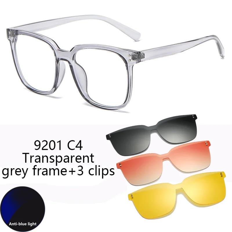 

Anti Blue Light Lens Cat Frame 4 in 1 Polarized Myopia Sunglasse Magnetic Clip on Glasses Prescription Optical Eyeglasses 0
