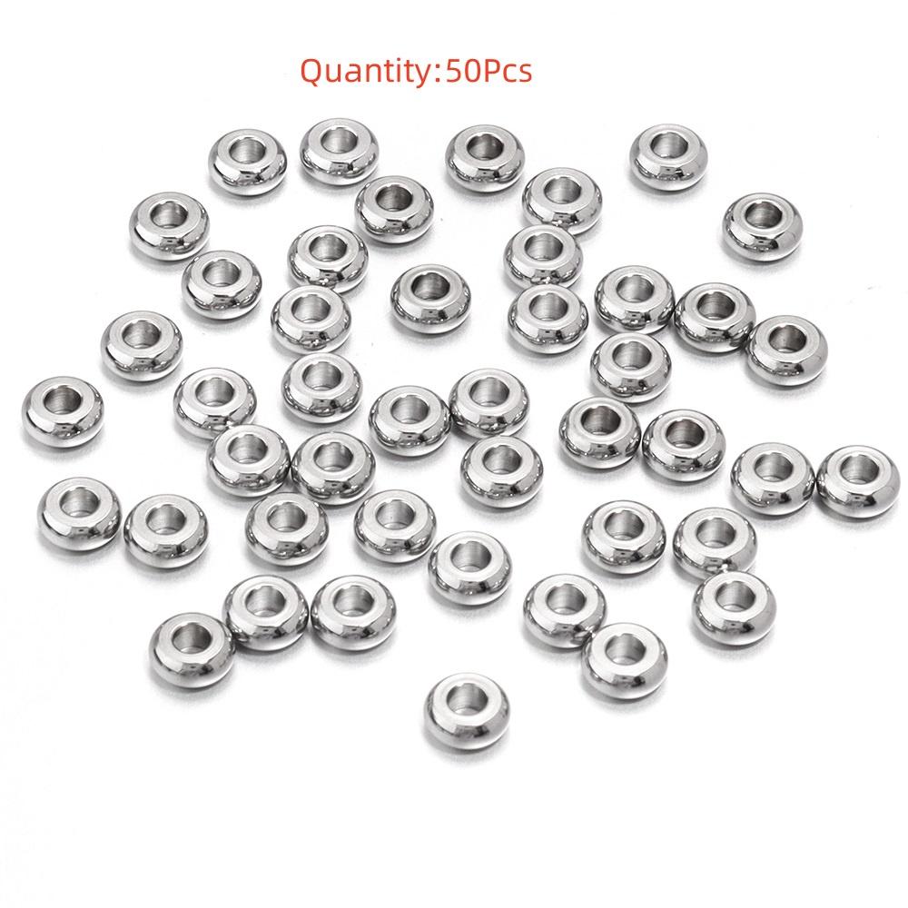 High Quality Stainless Steel Beads Square Round Wheel Shaped Loose Spaced Beads For DIY Charms Bracelet Jewelry Accessories