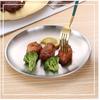14/17/20/23Cm Round Plate Dessert Plate Fruit Dish Barbecue Plate Bone Spitting Dish 201 Stainless Steel Tray Tableware