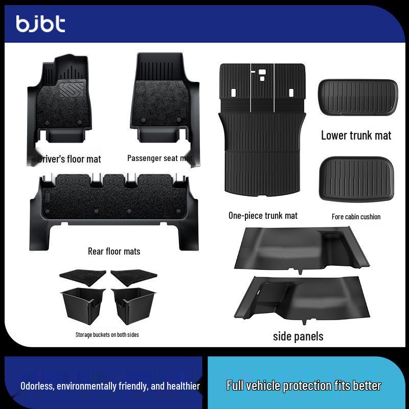 BJBT Full Coverage Non-Slip Floor Mats for Tesla Model Y 2023, TPE Injection Molded