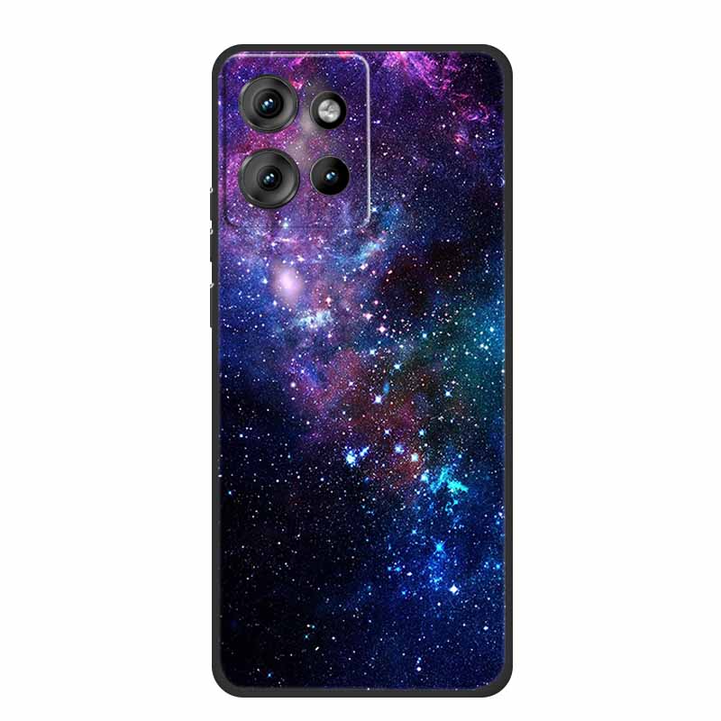 For Motorola Moto G 2025 Case Fashion Flower Black Silicone Soft TPU Back Cover Case For Motorola G75 S50 Edge 50 Neo Phone Case