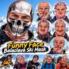 White Mustache Old Man Balaclava Face Mask Full Coverage Ski Mask Hood Winter Mask Cover  For Men
