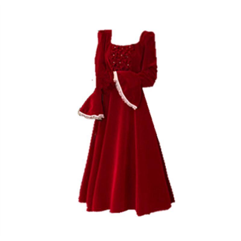 Christmas New Year Vintage Dress Oversize Women's Clothing