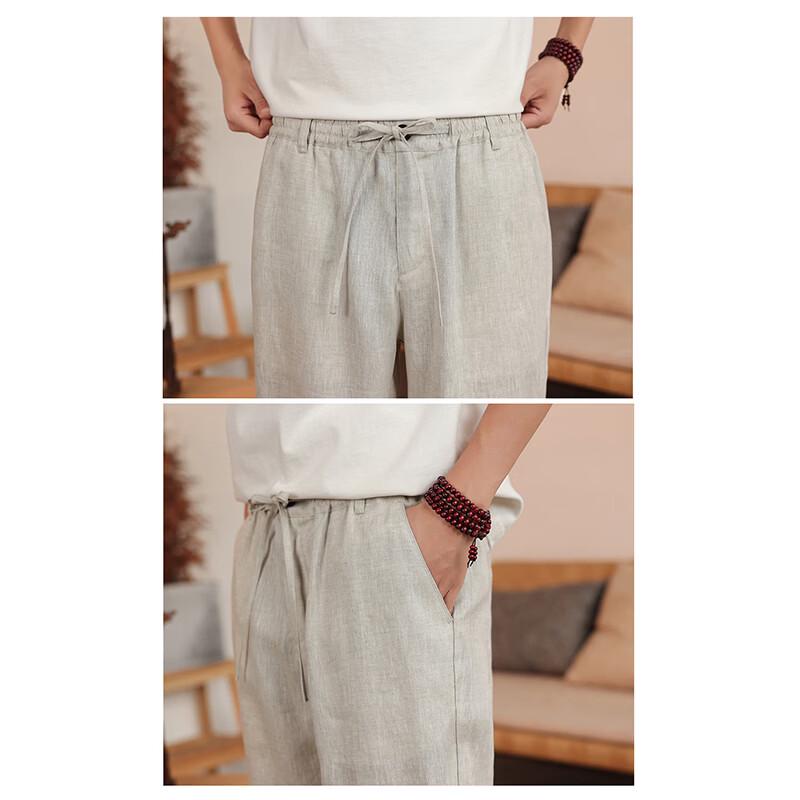 JEEP SPIRIT Herren Sommer Leichte Leinen Freizeithose