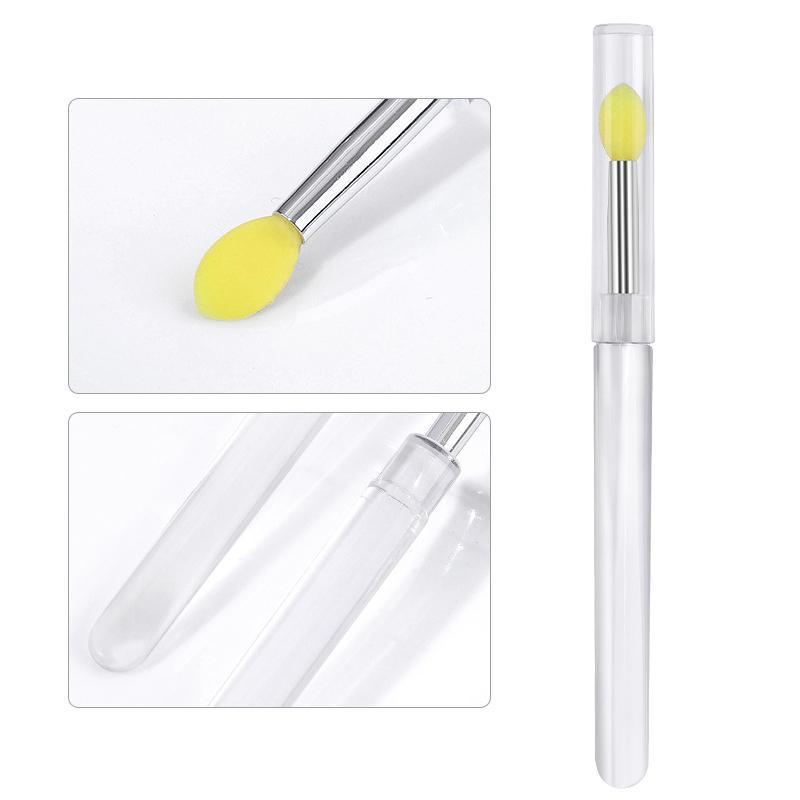 1Pcs Multifunctional Silicone Brush Applying Manicure Tool Reusable Lip Brush Nail Arts Silicone Applicator Sticks