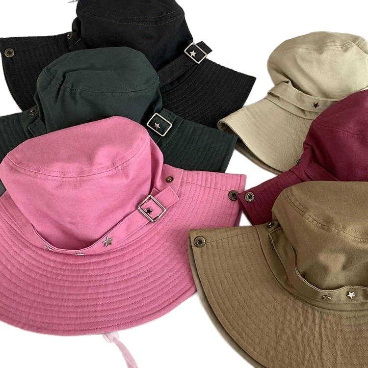 Star Pink Western Cowboy Hat Kids Summer Big Brim Sunscreen Bucket Hat Outdoor Hiking Hiking Hat