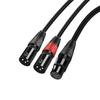 Freneci Dual DMX Y Splitter Cable 3-Pin Male to 5-Pin Female XLR Light Microphone Adapter 0.5m