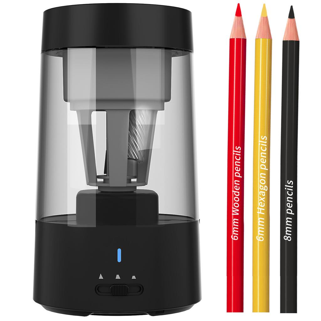 Electric Pencil Sharpener Portable Rechargeable Automatic Pencil Sharpener for 6-8mm Pencil for Home School Classroom