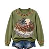 Women's Christmas Print Long Sleeve Top Casual Comfortable Fall Winter Shirt