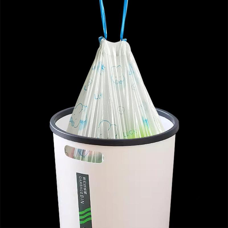 Cartoon Blue Heart Rabbit Disposable Garbage Bag Household Drawstring Garbage Bag Kitchen Automatic Mouth Pocket Plastic Bag