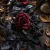 Artificial Maple Leaf and Rose Door Hanging Wreath for Outdoor Home Decoration