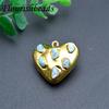 Natural Gemstone Stones Big Size Heart Charm Pendant for DIY Woman Jewelry Necklace Making