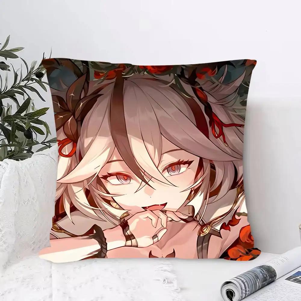 C-camellya C-ChangliS Pillow Case  Anti-dustmite Pillowcase Invisible Zipper Silky Short Plush Sofa Cushion Cover