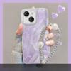 Suitable for Apple 15 Mobile Phone Case Summer Iphone14pro Purple Bow Bracket 13 Feather Yarn Chain 12/11