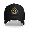 Cappellino da Baseball Nero Ricamato in Oro con Regina di Picche Design Classico Poker Cappello Regolabile Premium per Unisex e Donne