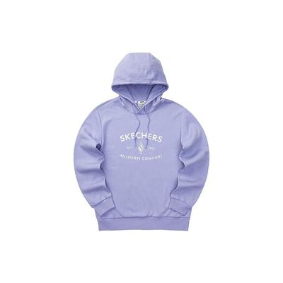 Skechers A-Z Series Lettered Hooded Pullover Sweatshirt Unisex Sweatshirt Sweet-Lavender L323U175-01DU